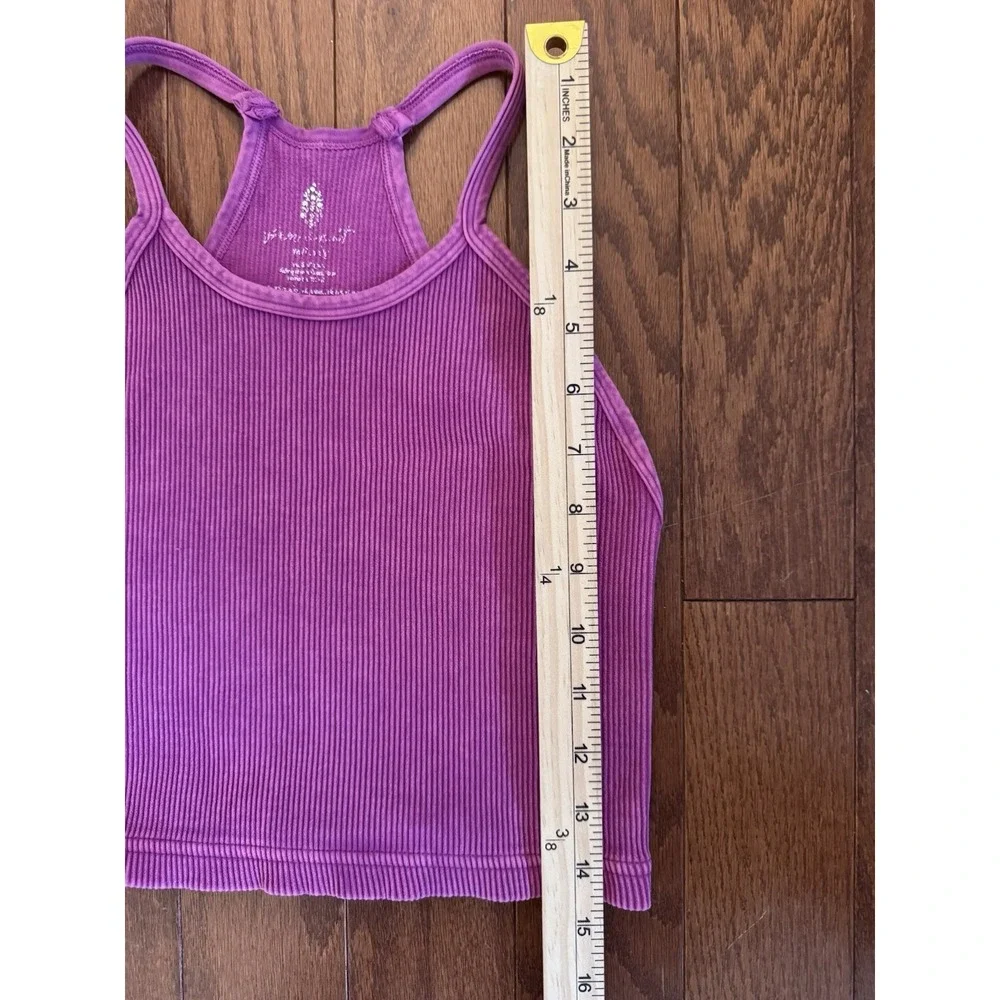 Free People Movement Racerback Ribbed Tank Mineral Wash Fuschia XS/S - Picture 5 of 5